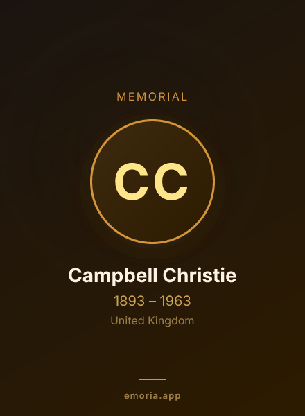 Memorial portrait of Campbell Christie