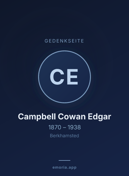 Gedenkportrait von Campbell Cowan Edgar