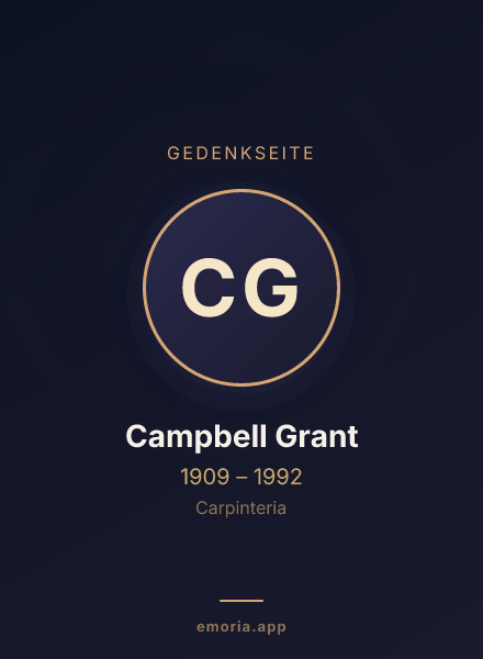 Gedenkportrait von Campbell Grant