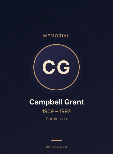 Memorial portrait of Campbell Grant