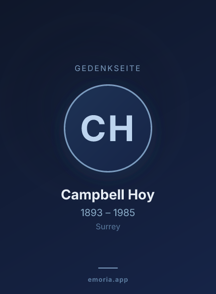 Gedenkportrait von Campbell Hoy