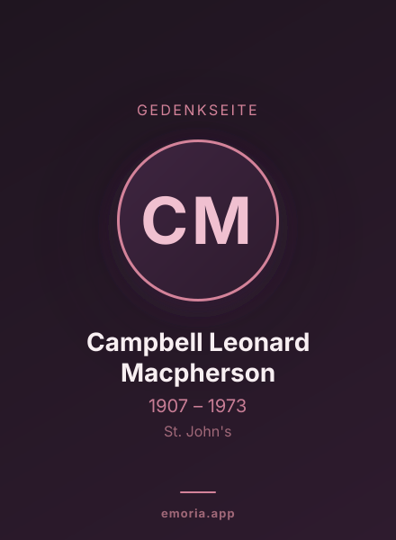 Gedenkportrait von Campbell Leonard Macpherson
