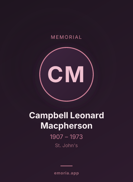 Memorial portrait of Campbell Leonard Macpherson