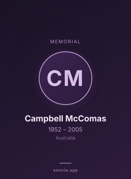 Memorial portrait of Campbell McComas