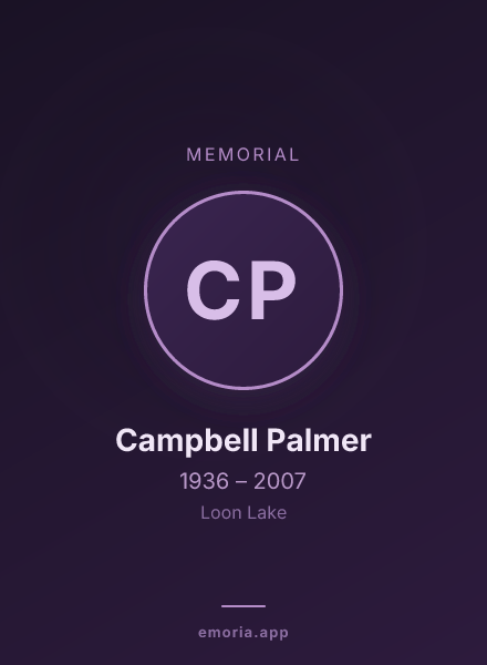 Memorial portrait of Campbell Palmer