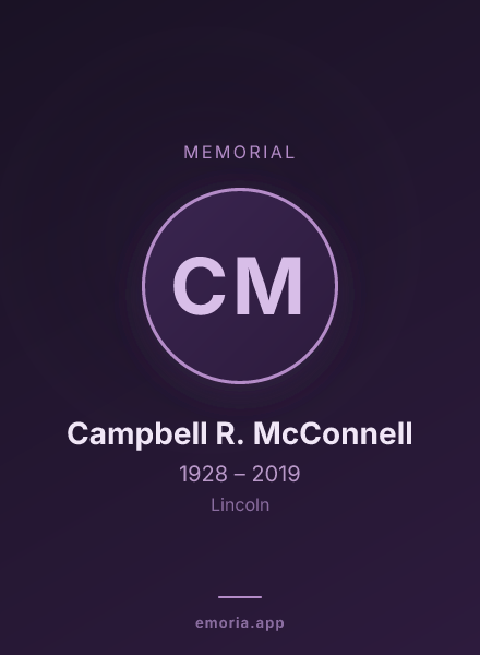 Memorial portrait of Campbell R. McConnell