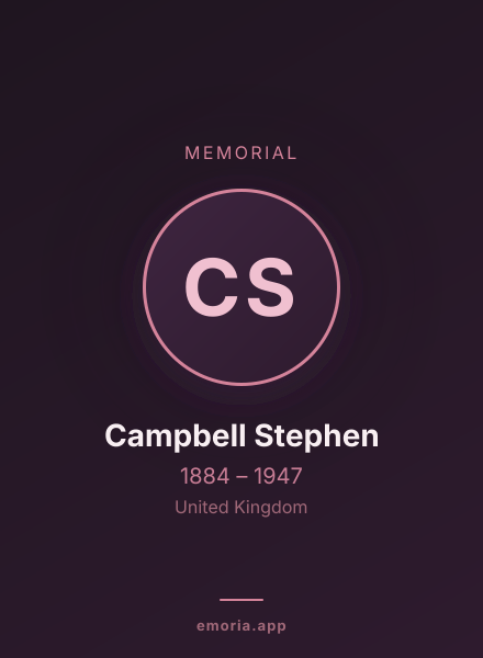 Memorial portrait of Campbell Stephen