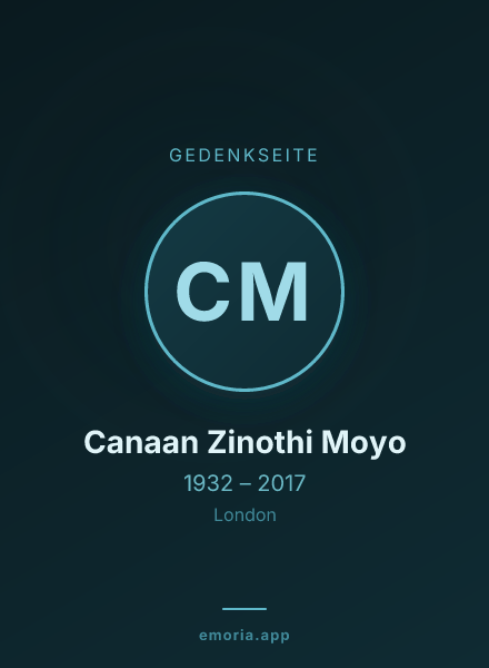 Gedenkportrait von Canaan Zinothi Moyo
