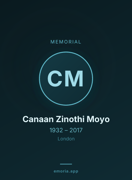 Memorial portrait of Canaan Zinothi Moyo