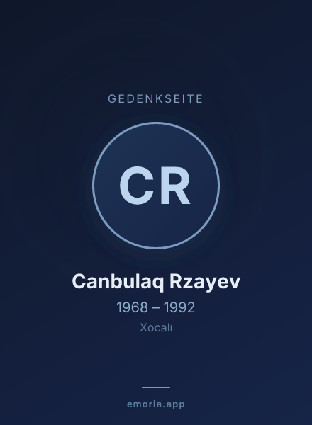 Gedenkportrait von Canbulaq Rzayev