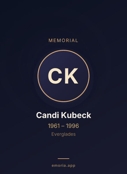 Memorial portrait of Candi Kubeck