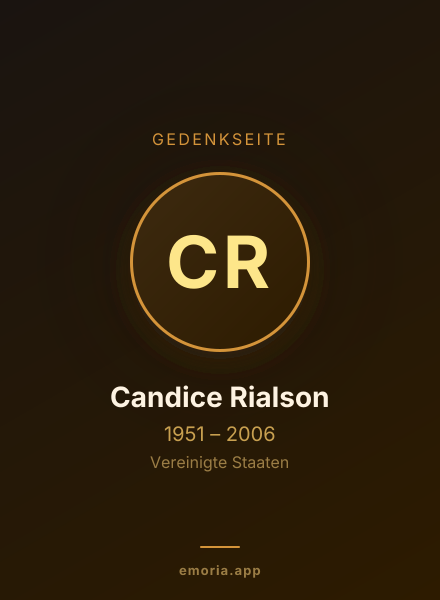 Gedenkportrait von Candice Rialson