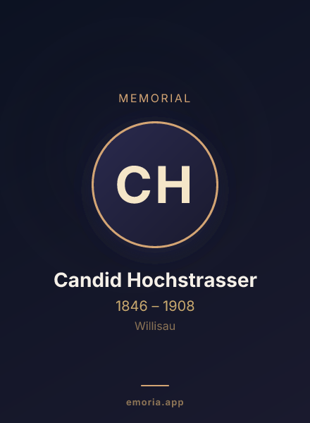 Memorial portrait of Candid Hochstrasser