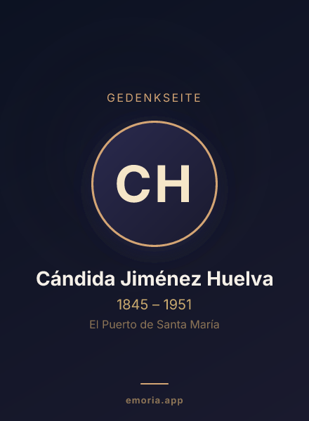 Gedenkportrait von Cándida Jiménez Huelva