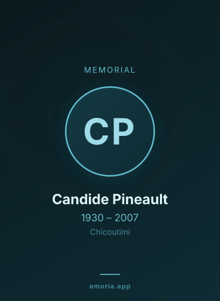 Memorial portrait of Candide Pineault