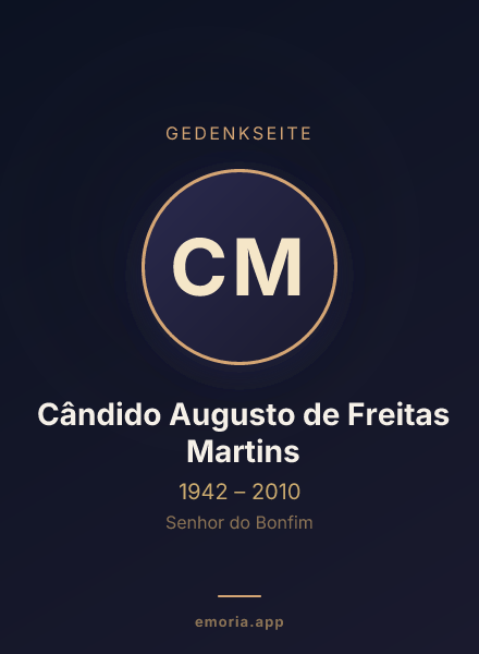 Gedenkportrait von Cândido Augusto de Freitas Martins