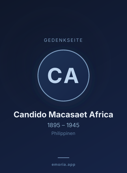 Gedenkportrait von Candido Macasaet Africa