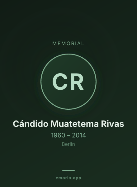 Memorial portrait of Cándido Muatetema Rivas