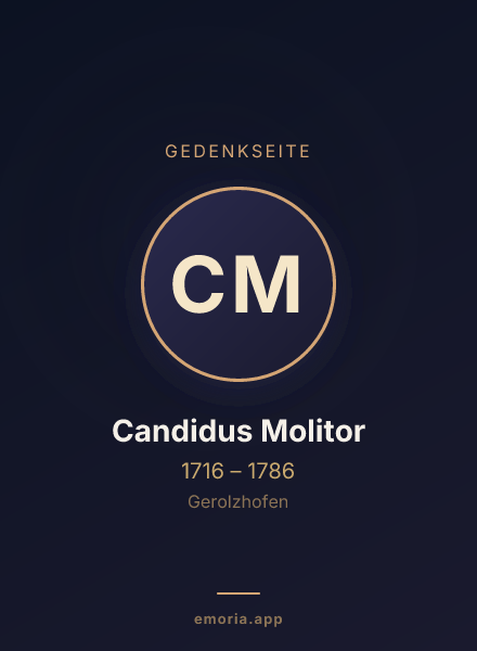 Gedenkportrait von Candidus Molitor
