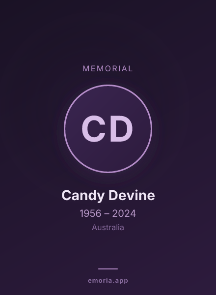 Memorial portrait of Candy Devine