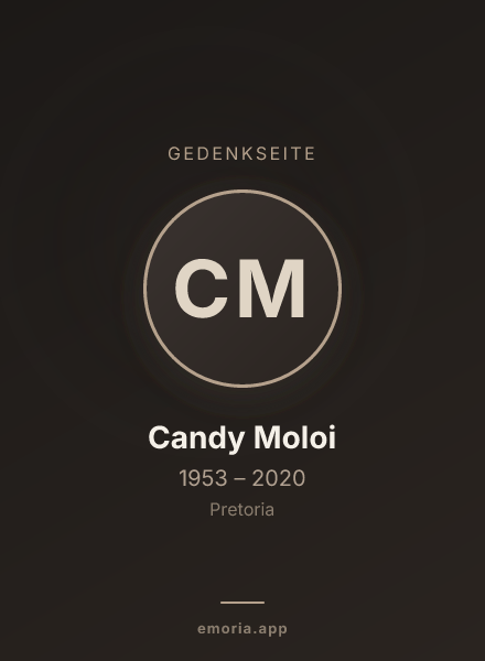 Gedenkportrait von Candy Moloi