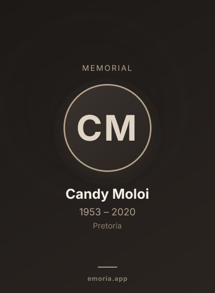 Memorial portrait of Candy Moloi
