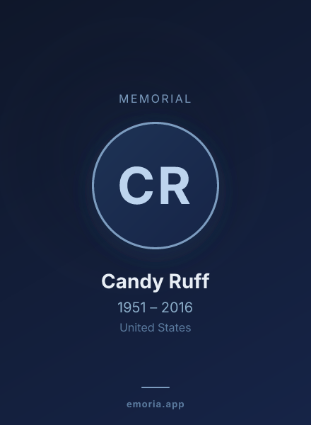 Memorial portrait of Candy Ruff