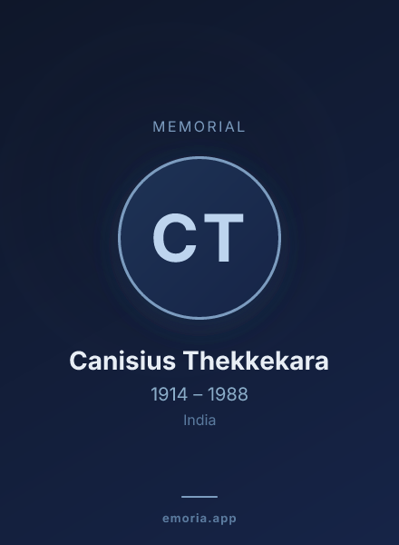 Memorial portrait of Canisius Thekkekara
