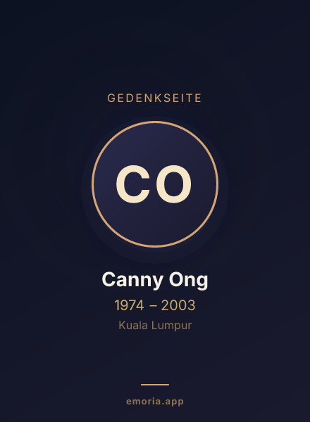 Gedenkportrait von Canny Ong