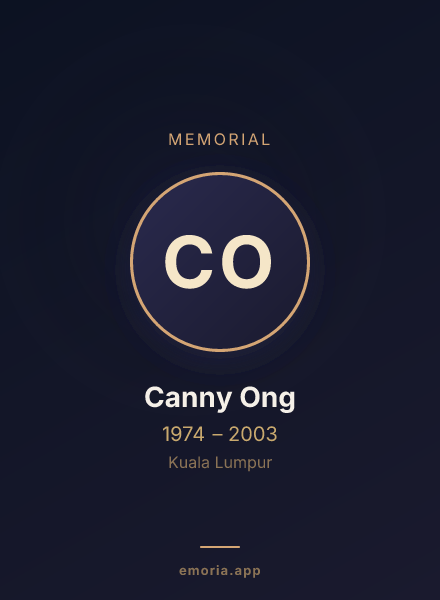 Memorial portrait of Canny Ong