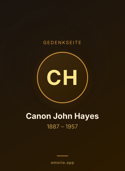 Gedenkportrait von Canon John Hayes