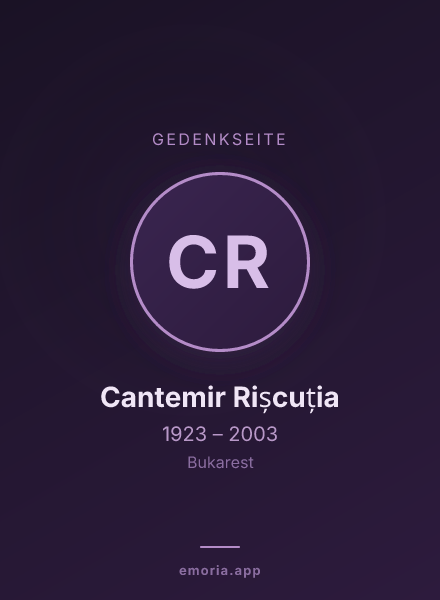 Gedenkportrait von Cantemir Rișcuția