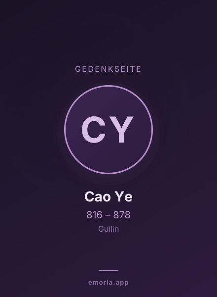 Gedenkportrait von Cao Ye