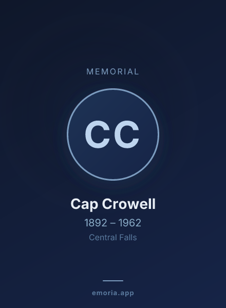 Memorial portrait of Cap Crowell