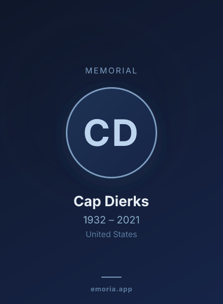 Memorial portrait of Cap Dierks