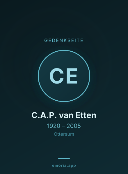 Gedenkportrait von C.A.P. van Etten