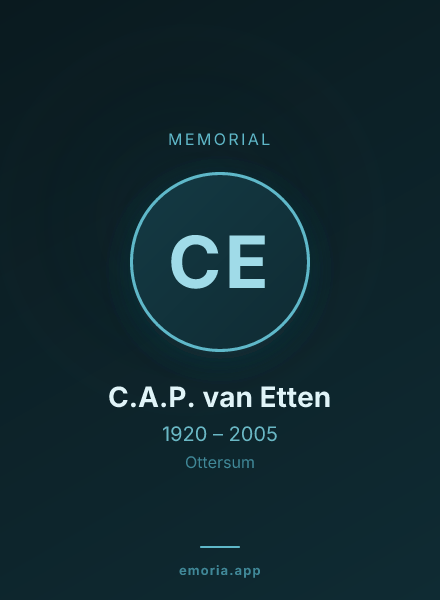 Memorial portrait of C.A.P. van Etten