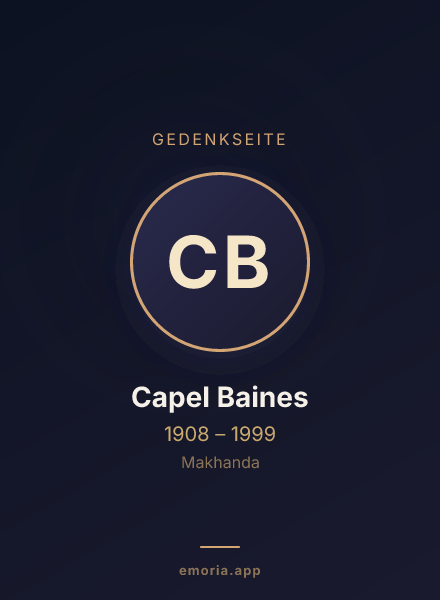 Gedenkportrait von Capel Baines