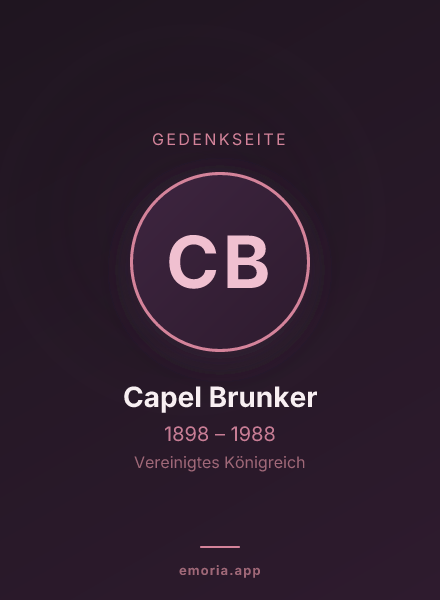 Gedenkportrait von Capel Brunker