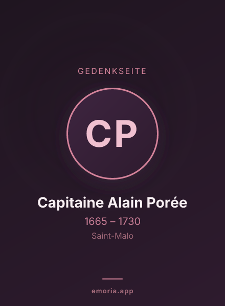 Gedenkportrait von Capitaine Alain Porée