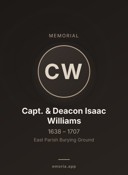 Memorial portrait of Capt. & Deacon Isaac Williams