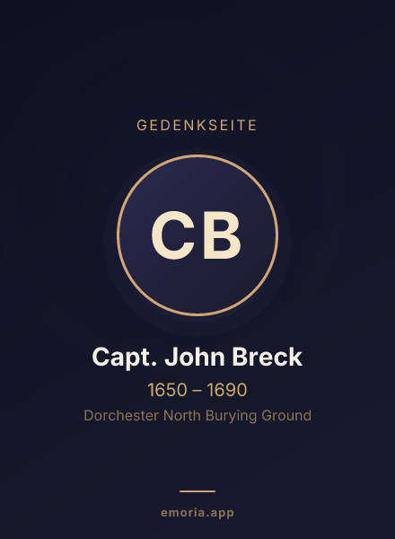 Gedenkportrait von Capt. John Breck