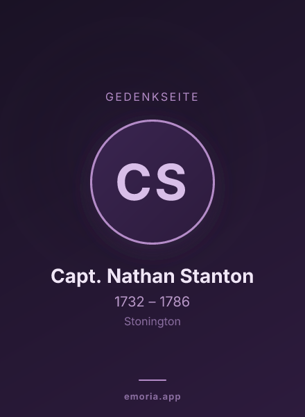 Gedenkportrait von Capt. Nathan Stanton