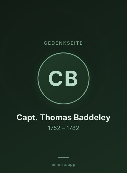 Gedenkportrait von Capt. Thomas Baddeley
