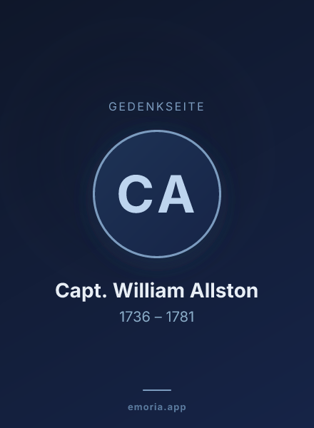 Gedenkportrait von Capt. William Allston
