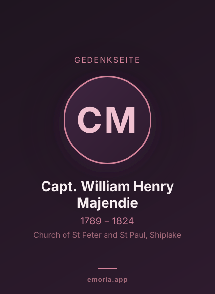 Gedenkportrait von Capt. William Henry Majendie
