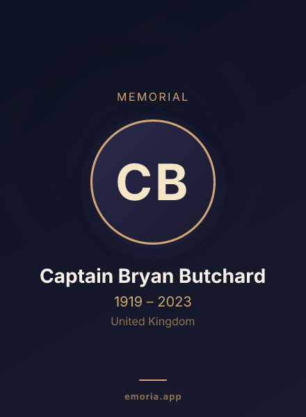 Memorial portrait of Captain Bryan Butchard