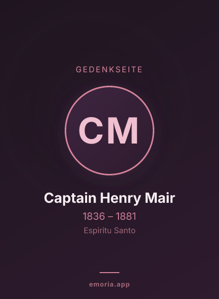 Gedenkportrait von Captain Henry Mair