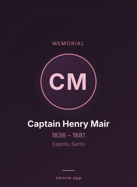 Memorial portrait of Captain Henry Mair