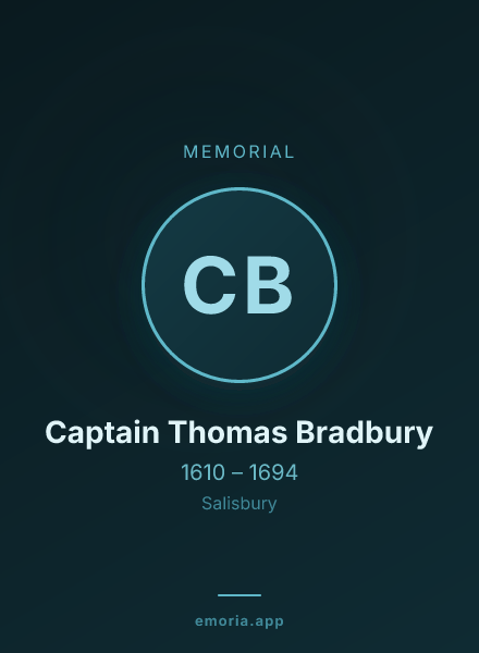 Memorial portrait of Captain Thomas Bradbury